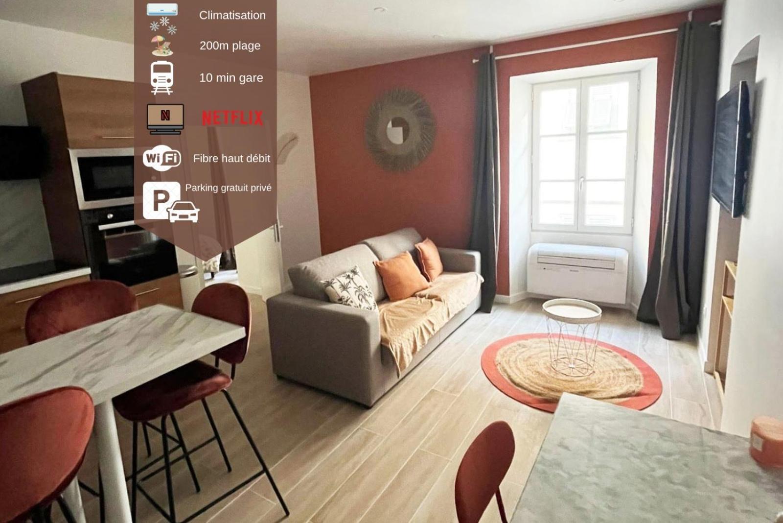 Sublime T2/ Cosy/ Clim/ Parking/Plage Menton Kültér fotó